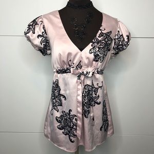 EXPRESS Balloon Sleeve Dusty Pink Top